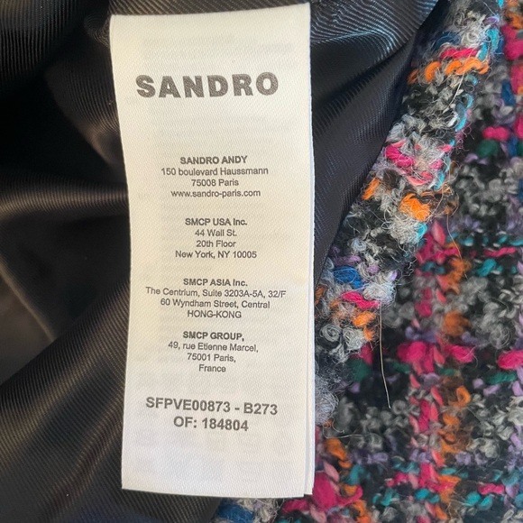 Sandro Buckle Tweed Cropped Jacket S(34) - Picture 10 of 11